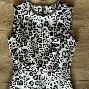 Calvin Klein Leopard Pattern Sheath Dress Size 4